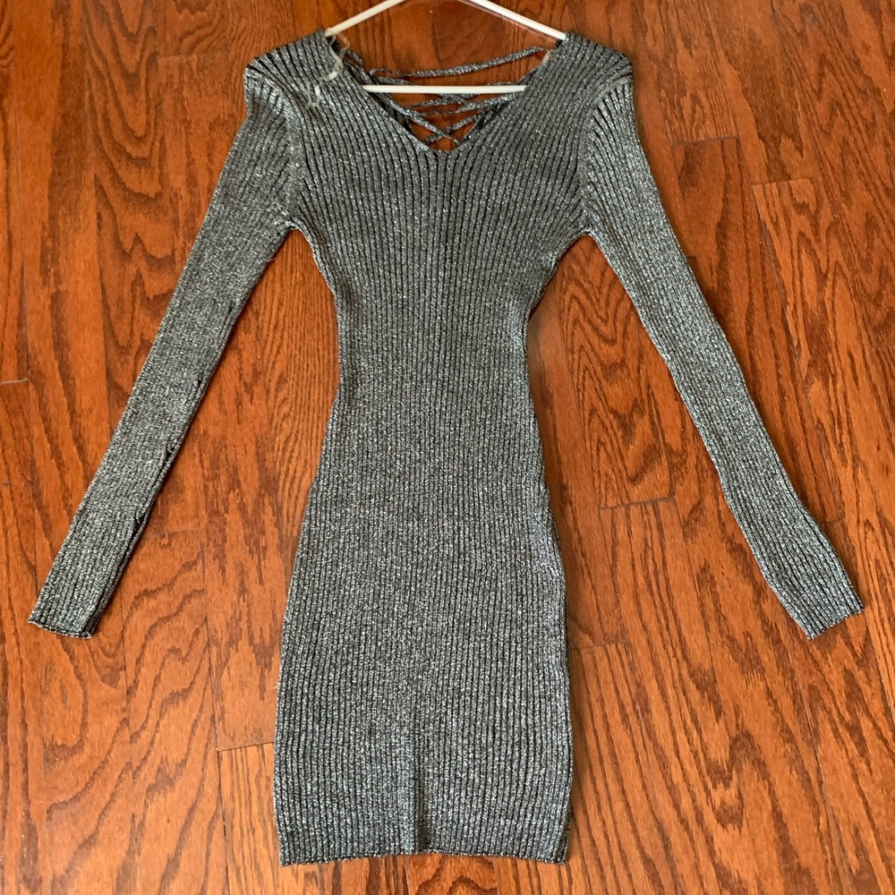 Derek Heart Silver Bodycon Dress Size L